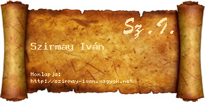 Szirmay Iván névjegykártya