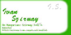 ivan szirmay business card